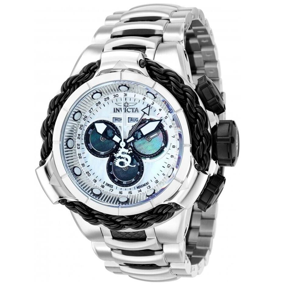 Invicta Subaqua Alpha Men`s 50mm Master Calendar Swiss Chrono Mop Watch 35999 - Dial: Black, Multicolor, Silver, White, Band: Black, Gray, Silver, Bezel: Black, Silver