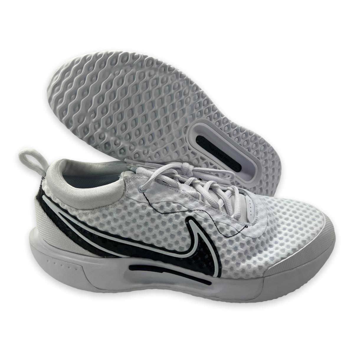 M Nike Zoom Court Pro HC Hard Court White Black Tennis Shoes DH0618-100 Men`s 9