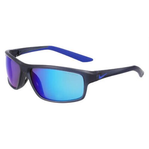 Nike Rabid 22 M DV2153 Sunglasses Matte Dark Gray Blue Mirrored 62mm - Matte Dark Gray / Blue Mirrored Frame, Blue Mirrored Lens