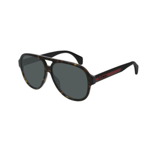 Gucci Tortoise / Grey Green Aviator 58 mm Men`s Sunglasses GG0463S 003 58
