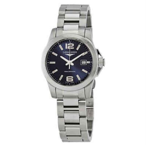 Longines Conquest Sunray Blue Dial Ladies Watch L3.376.4.96.6 - Dial: Blue, Band: Silver, Bezel: Silver