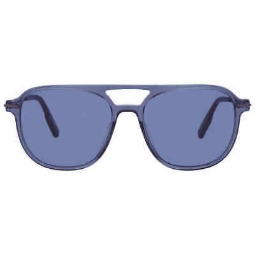 Ermenegildo Zegna Blue Navigator Men`s Sunglasses EZ0191 92V 55 EZ0191 92V 55