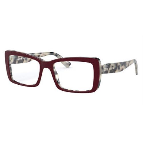 Miu Miu eyeglasses Core Collection - Bordeaux Frame, Demo Lens, Beige Havana Top Bordeaux Model 0