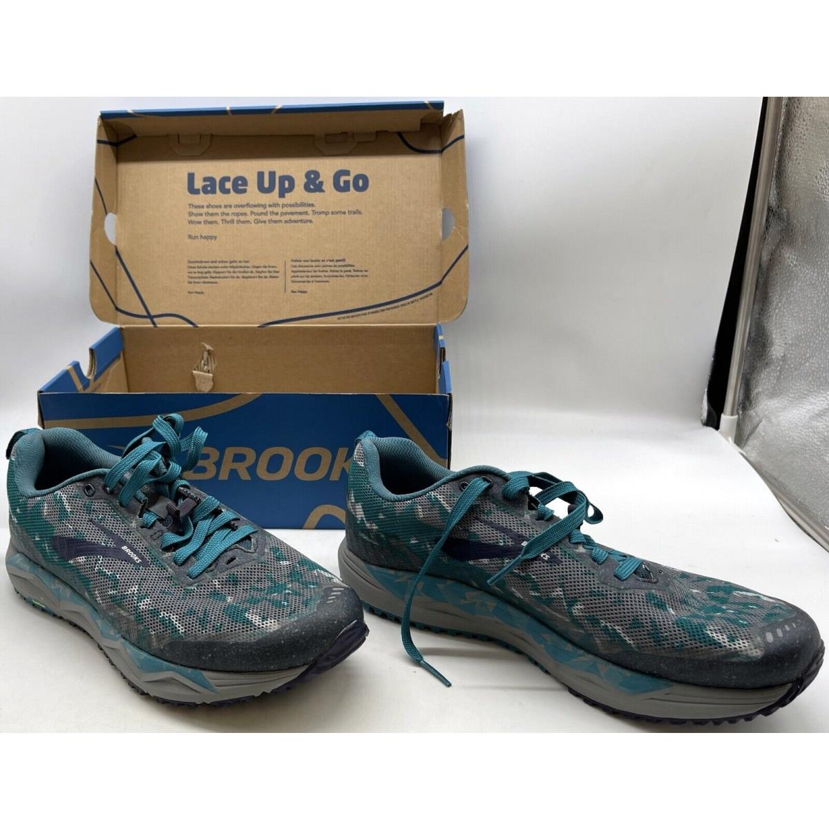 Brooks Caldera 3 Mens Running Trail Shoes Blue Sz 10 D Medium Sneakers Cushioned