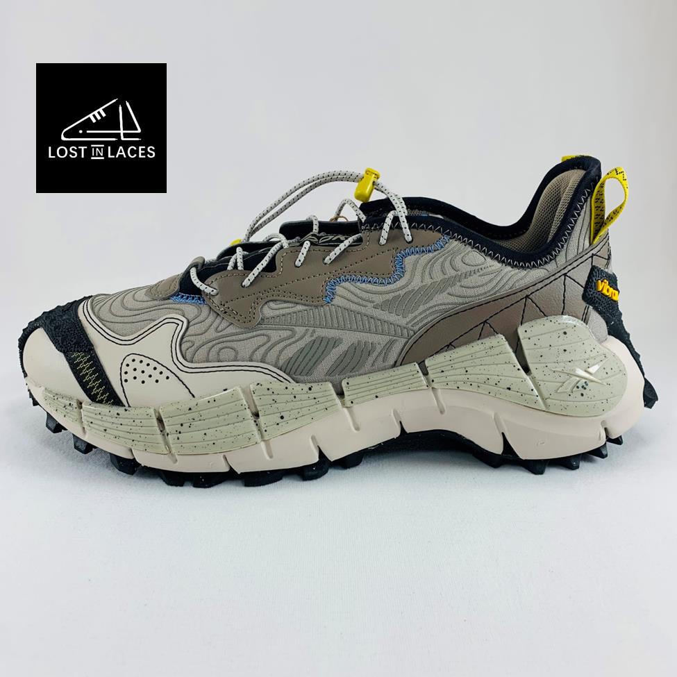 Reebok Zig Kinetica II Edge Boulder Gray Men`s Sizes Trail Shoes GX0117