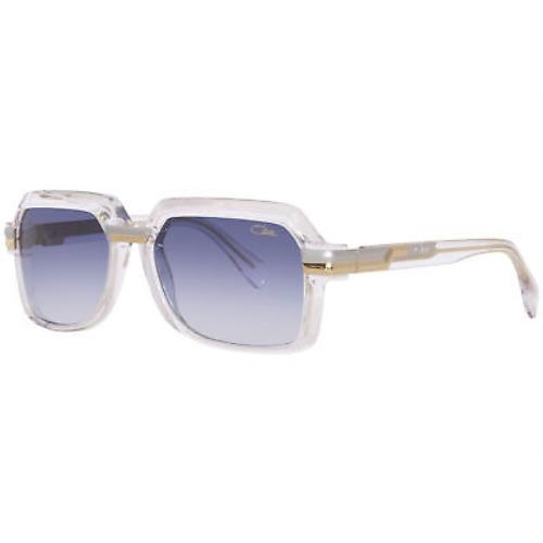 Cazal 8043 003 Sunglasses Men`s Crystal/bicolor/blue Gradient Square Shape 56mm - Frame: , Lens: Blue