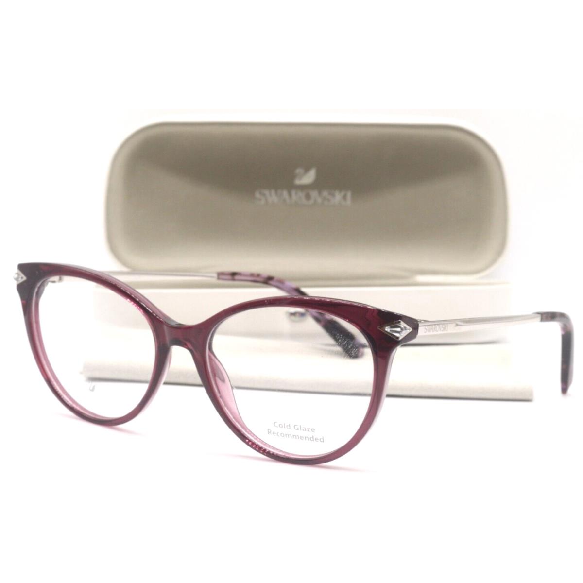 Swarovski SK 5312 069 Bordeaux Silver Frames Eyeglasses 51-16