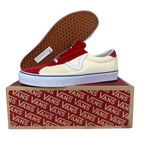 Vans Sport Suede Racing Red Classic White Men`s Skate Shoes Size 11