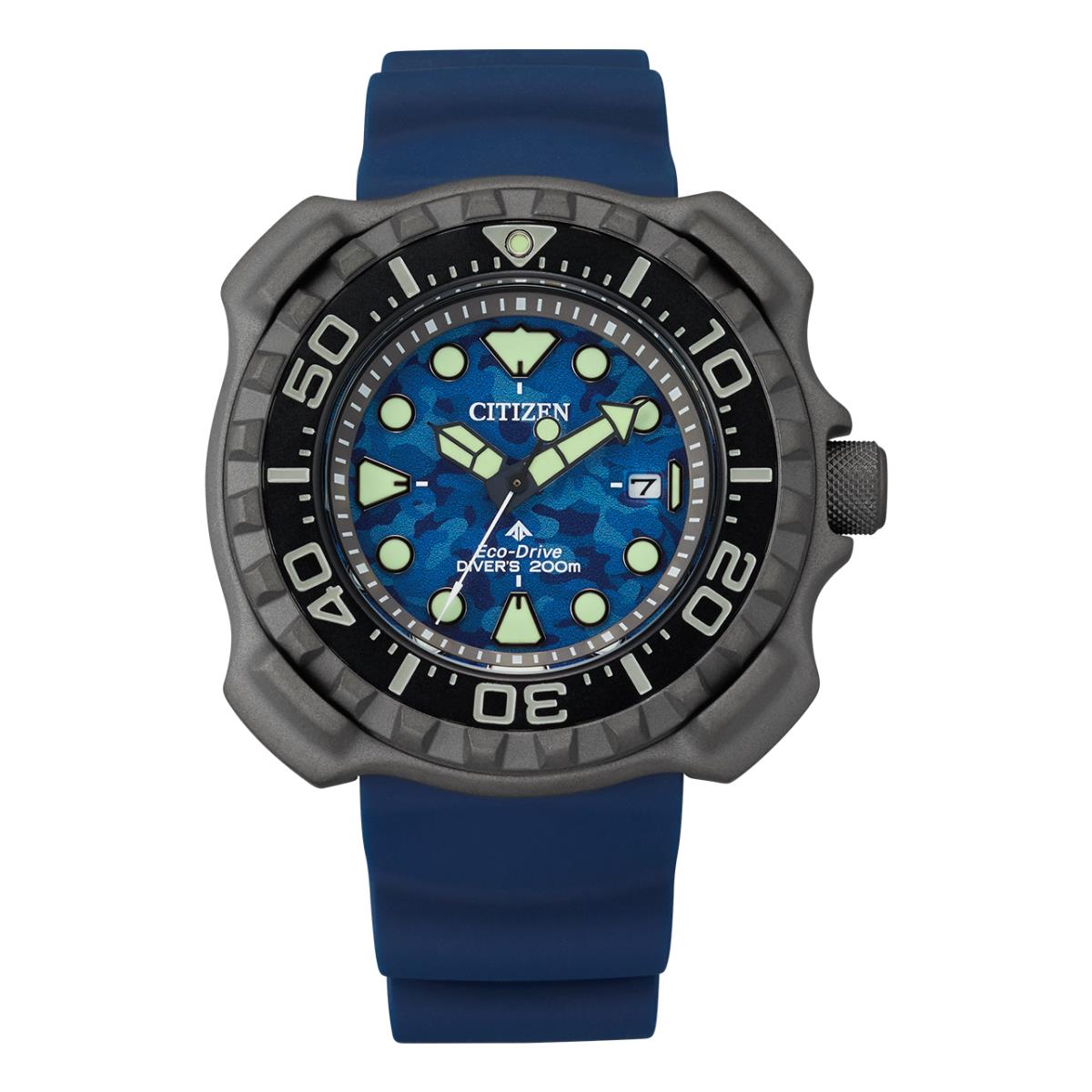 Citizen Men`s Promaster Diver Blue Dial Super Titanium Watch - BN0227-09L - Dial: Blue