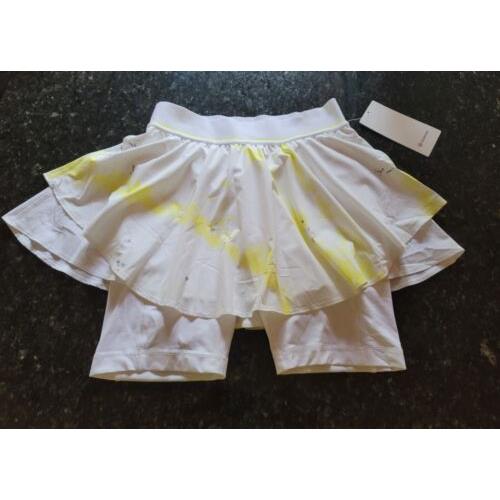 Lululemon White Lemon Court Rival HR Skirt Sz 12 Swift Extended 9 Luxtrem Liner