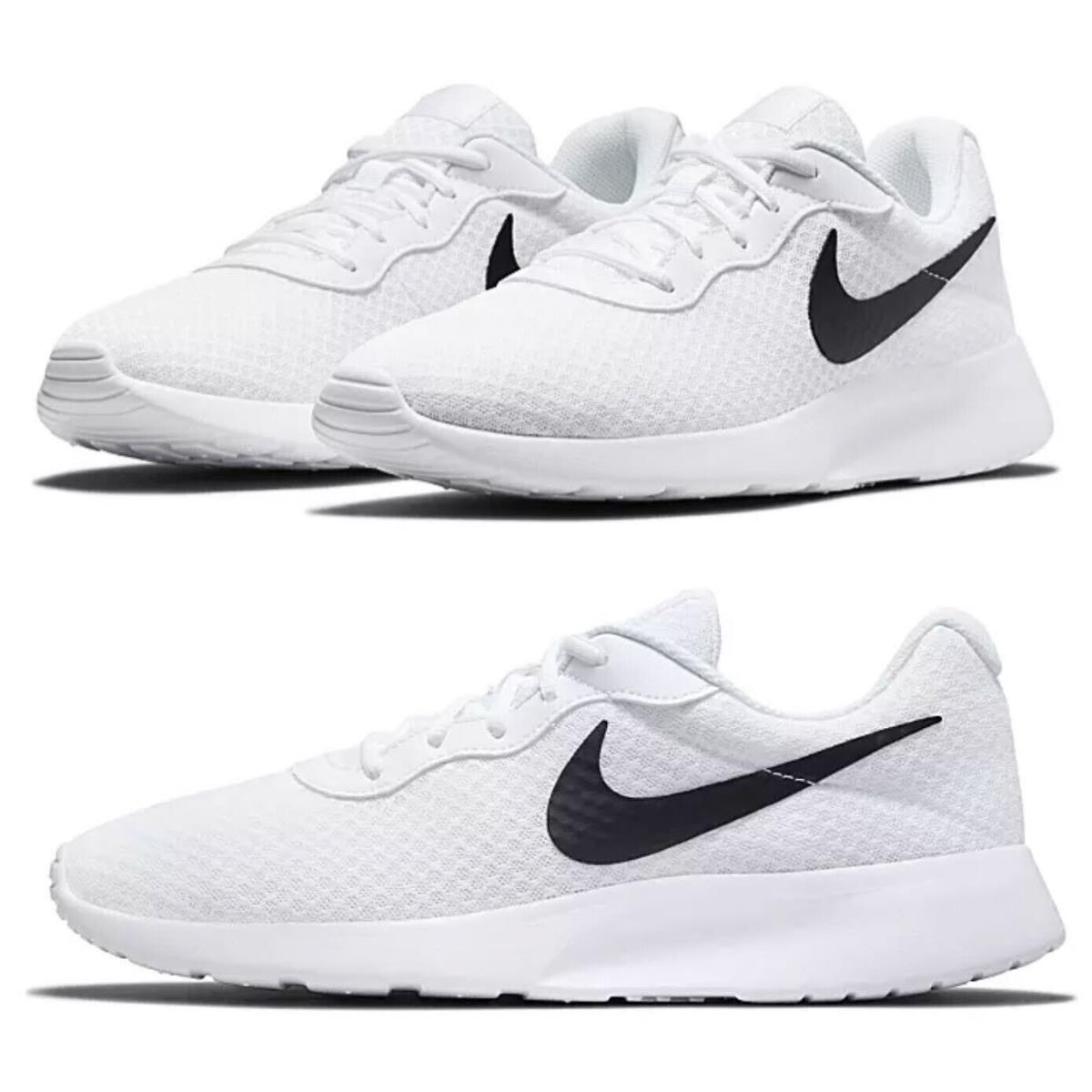 Nike Tanjun Athletic Sneakers Casual Shoes Work Mens White Black All Sizes - White