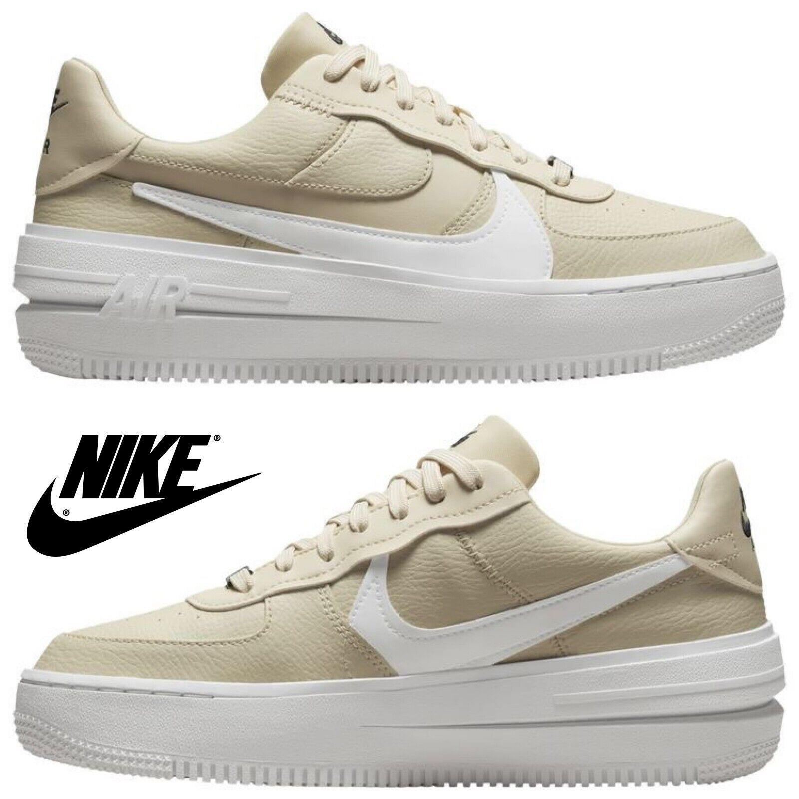 Nike Air Force 1 Platform Low Women`s Running Shoes Casual Sneakers Sport Beige - Beige , Sail/White/Black Manufacturer