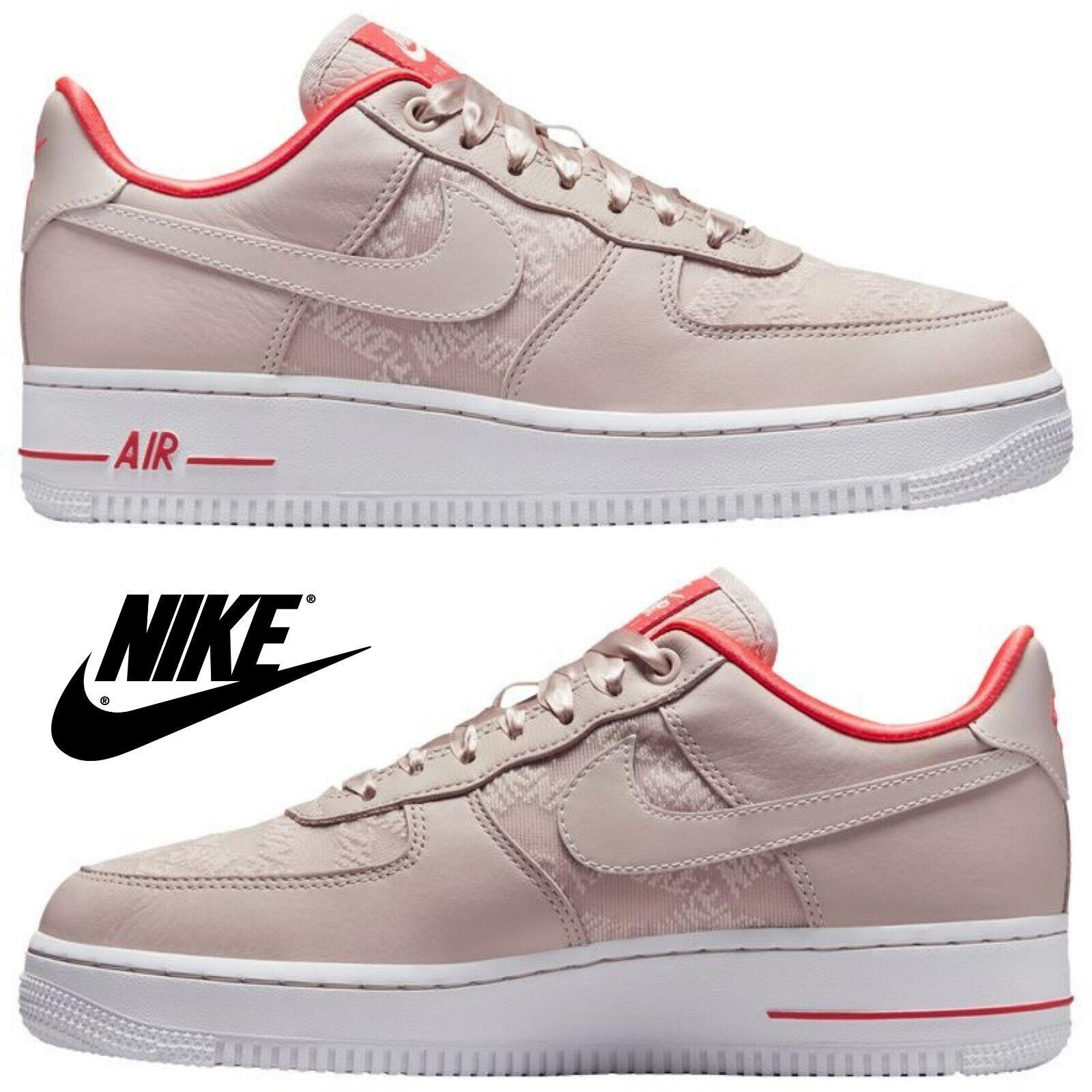 Nike Air Force 1 `07 Casual Shoes Women`s Sneakers Walking Sport White - White , Brown/White Manufacturer