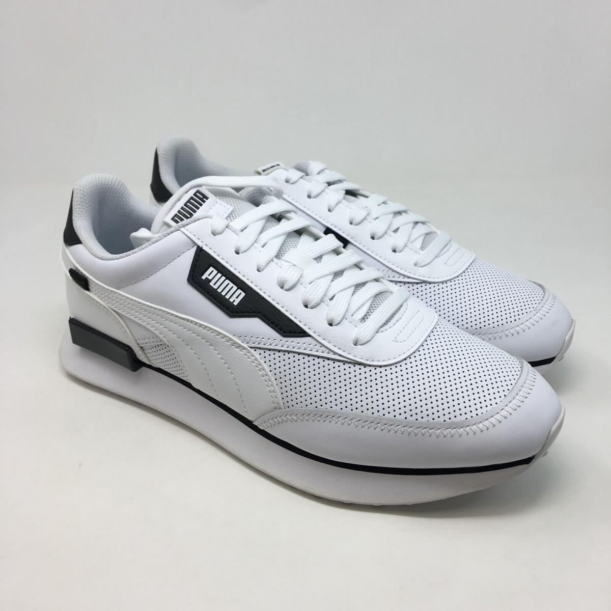Puma Men`s Sneakers White Black Size 10.5 Future Rider Contrast Lace Up Shoes