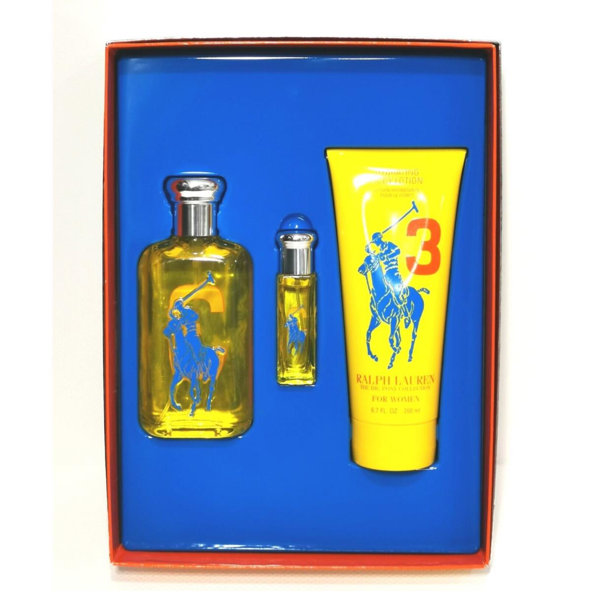 Ralph Lauren 3 Pcs SET100ML EDT+200 ML Body Lotion +10 ML Travel Size Edt Spray