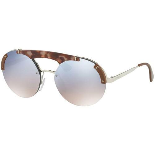 Prada PR52US Round Silver Lens Women`s Sunglasses