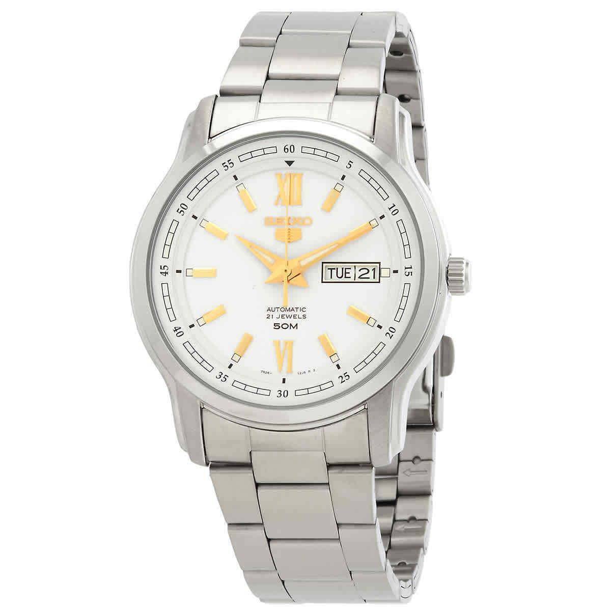 Seiko 5 Automatic White Dial Men`s Watch SNKP15K1