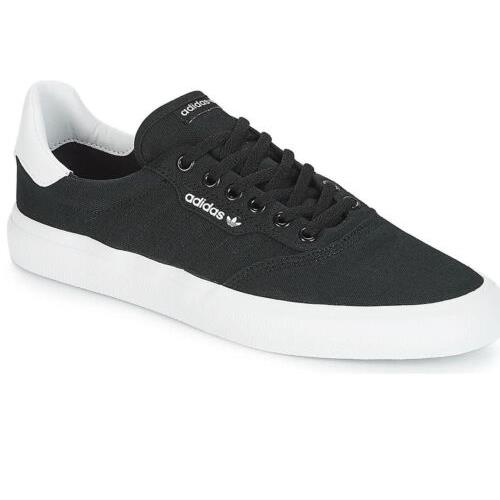Adidas Originals Men`s 3MC Vulc Shoes in Black and White 9