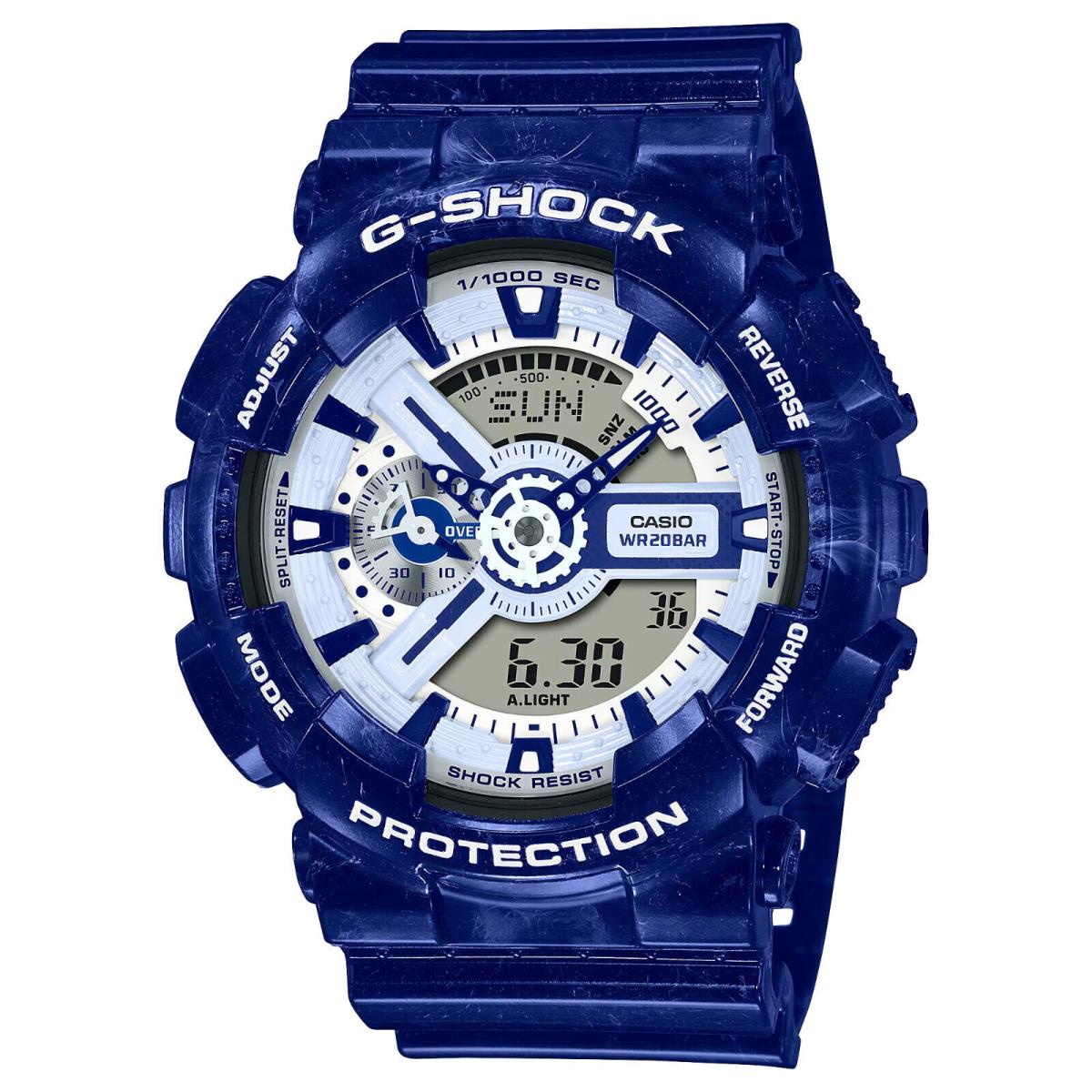 Casio G-shock Blue and White Pottery Series Mens Watch GA110BWP-2A