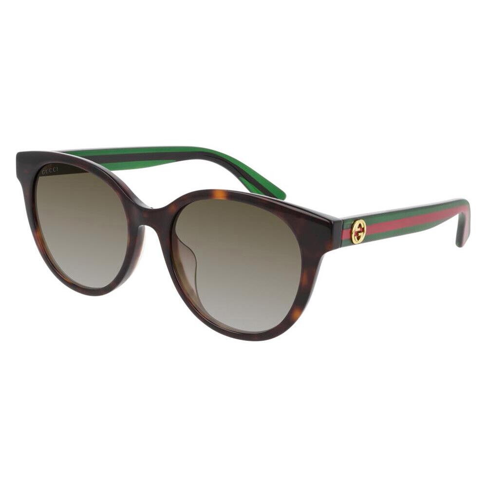 Gucci GG0702SKN Sunglasses Havana/green Brown Gradient 54mm