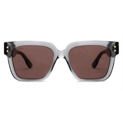 Gucci GG1084S Sunglasses Men Gray Brown Square 54mm