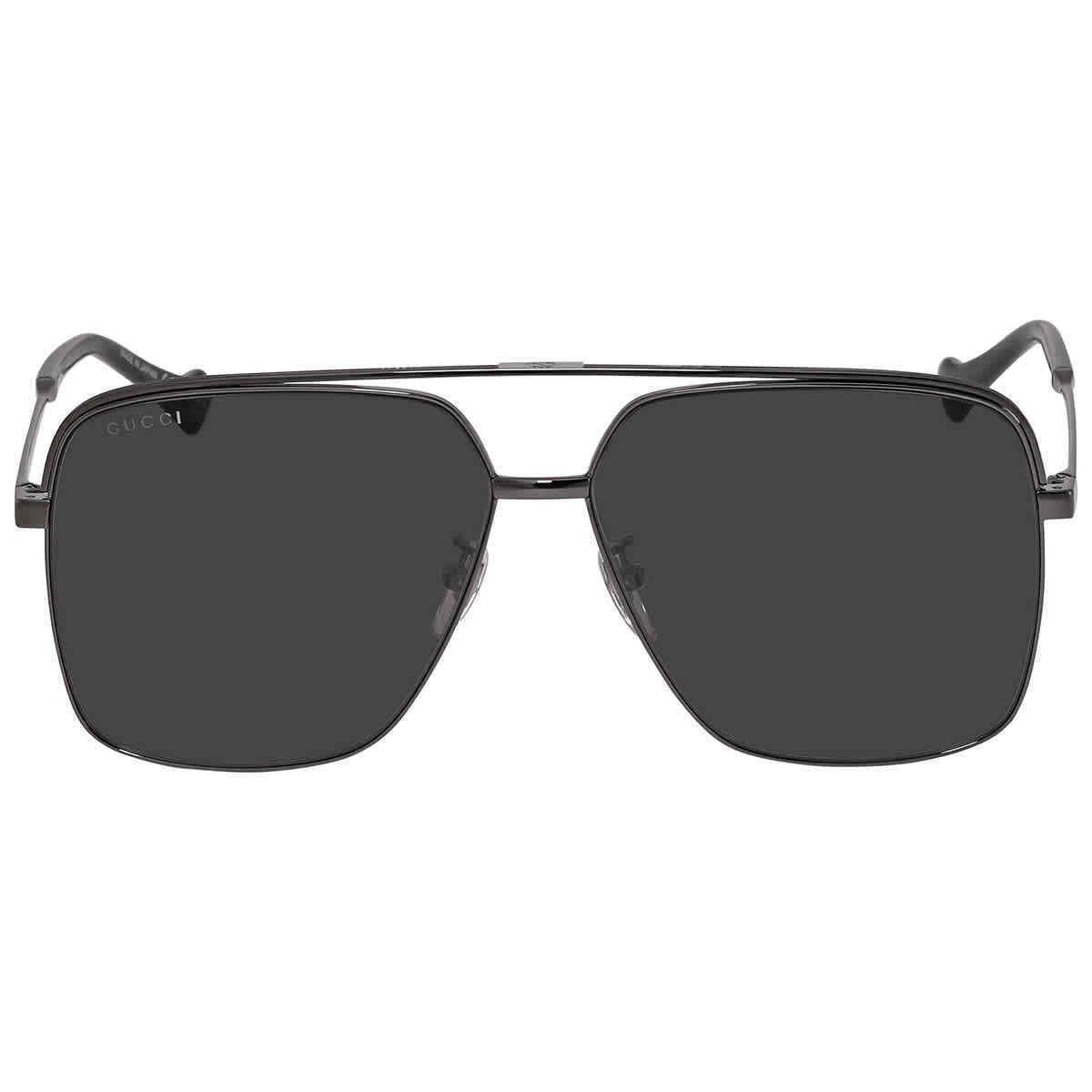 Gucci Grey Pilot Men`s Sunglasses GG1099SA 001 61 GG1099SA 001 61