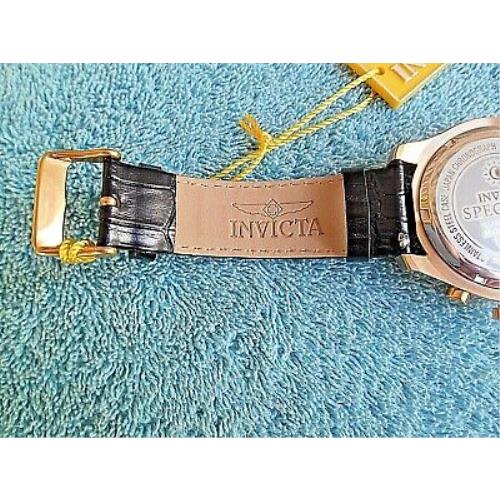 Invicta watch Specialty - Gold Dial, Black Band, Black Bezel
