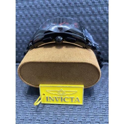 Invicta watch  - Matte Black With Bright Red Accents Dial, High Polished Black Band, High Polished Black Bezel