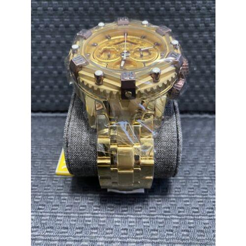 Invicta watch  - Gold With Aubergine (brown) Accents Dial, Gold Plated Band, Gold With Aubergine (brown) Accents Bezel