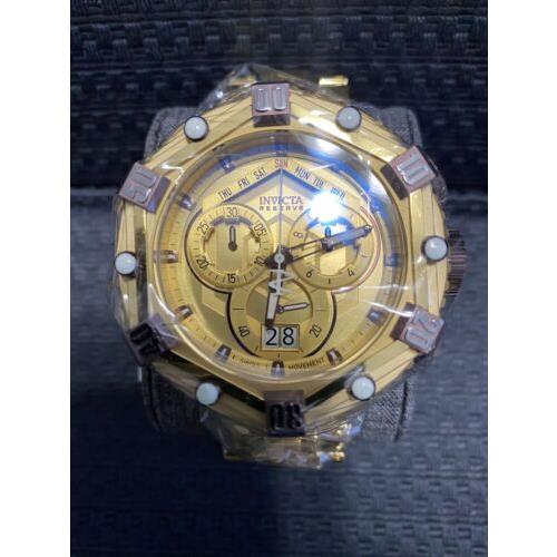 Invicta watch  - Gold With Aubergine (brown) Accents Dial, Gold Plated Band, Gold With Aubergine (brown) Accents Bezel