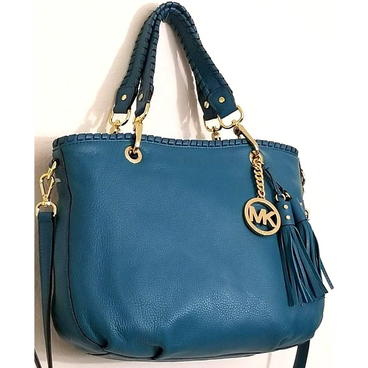 Michael Kors Bennet Turquoise Leather Medium Top Zip Crossbody Tote Bag - Michael  Kors bag - 042076641374 | Fash Brands