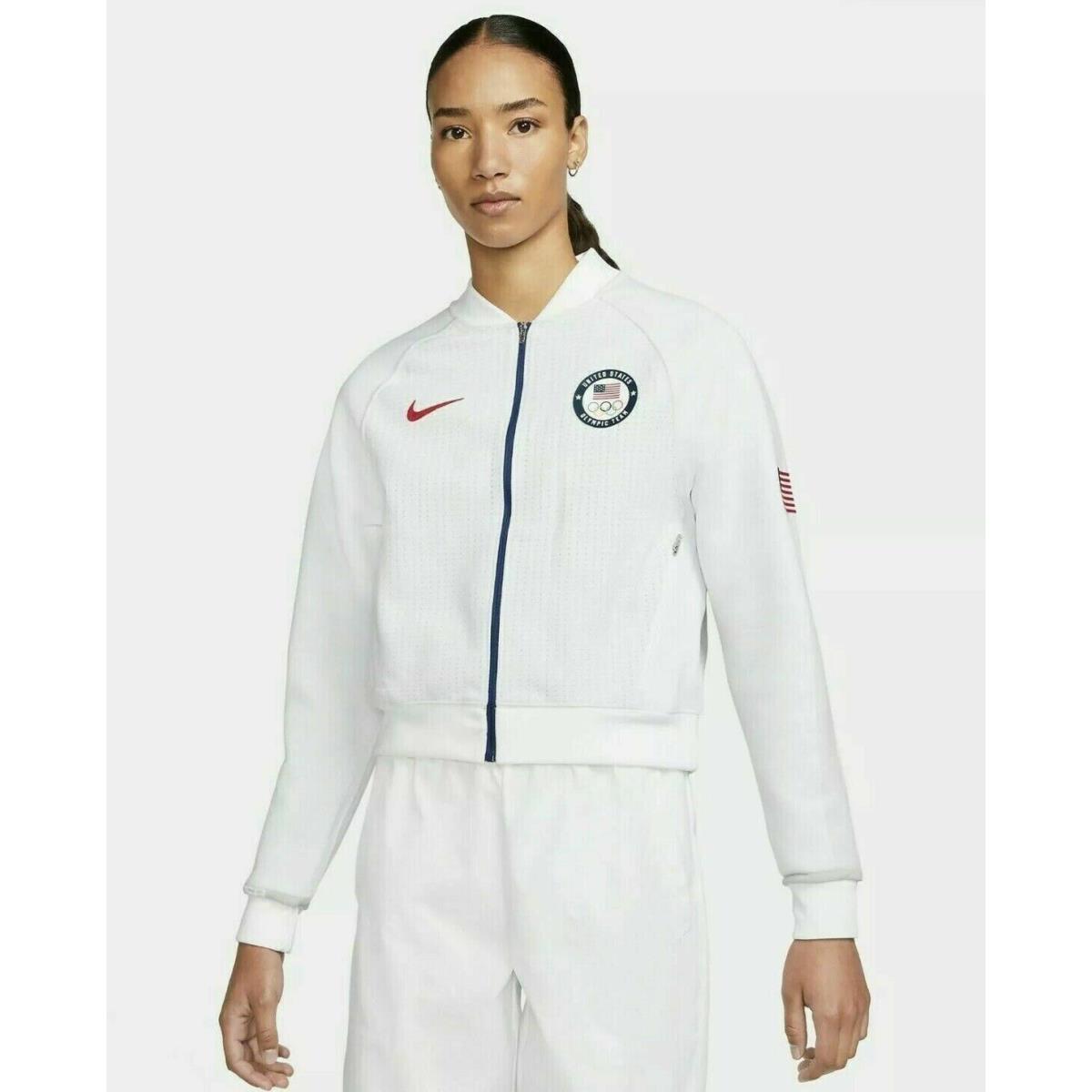 Nike Womens XS Full Zip Team Usa Olympic Jacket 2020 CK4626-100