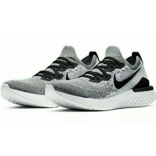 Nike Epic React Flyknit 2 Mens Size 6.5 Sneaker Shoes BQ8928 101 Black Oreo
