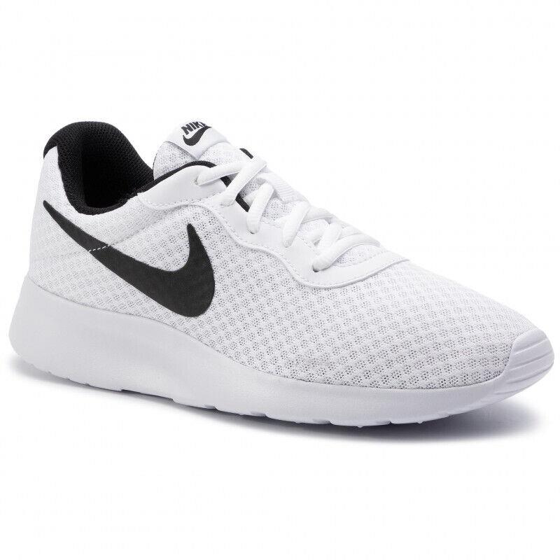 Nike Tanjun 812654-101 Men`s White Black Athletic Running Shoes Size 11.5 WR22 - White & Black