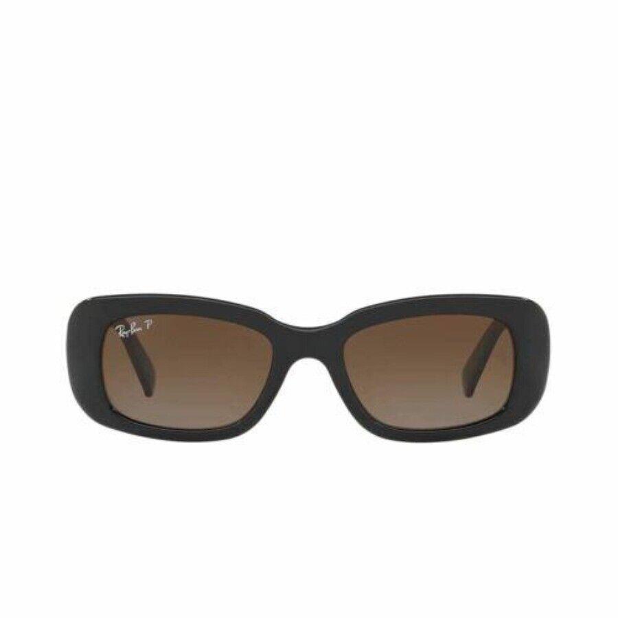 Ray-ban RB4122 601/TS Black Rectangular Polarized Women`s Sunglasses