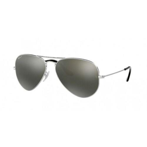 Ray-ban Aviator Classic Polarized Grey Mirror 58 mm Sunglasses RB3025 003/59 58 - Silver Frame, Gray Lens