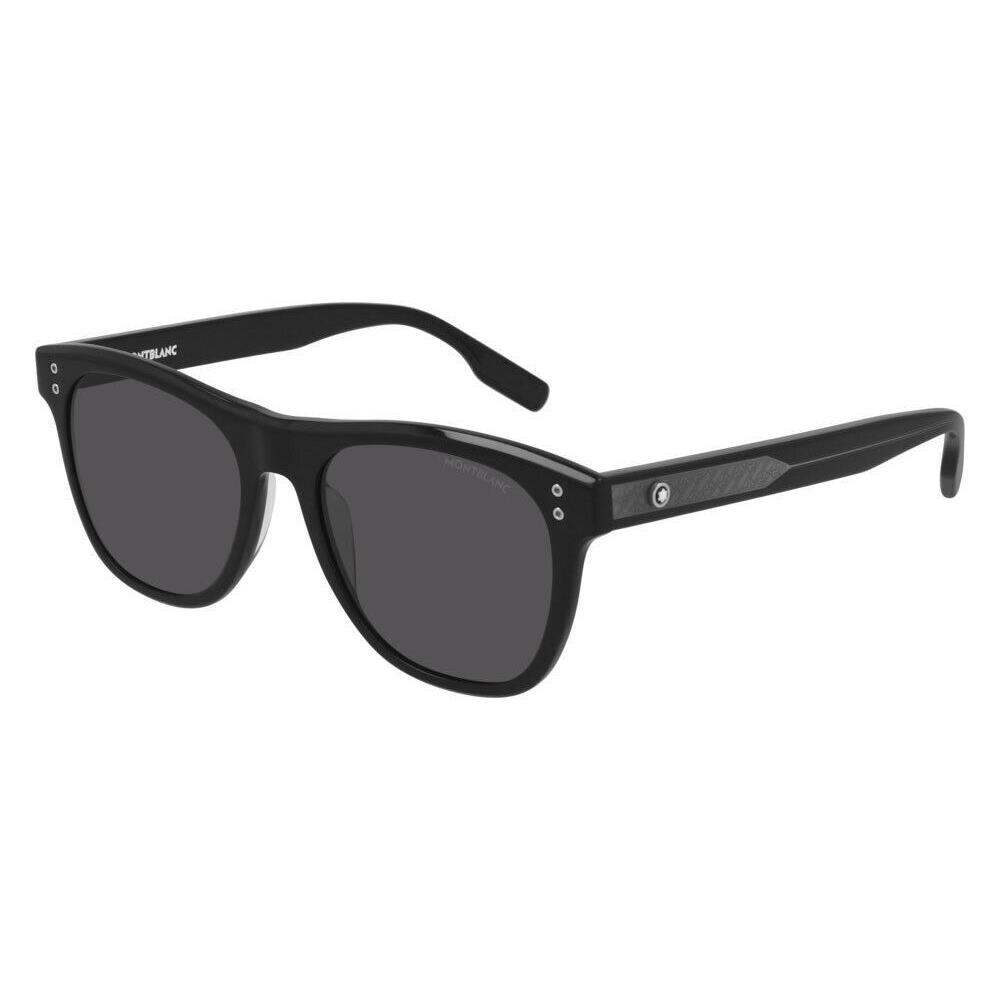 Montblanc Mont Blanc Sunglasses MB 0124 S 001 Black / Silver Grey Lens Aviator 53-18