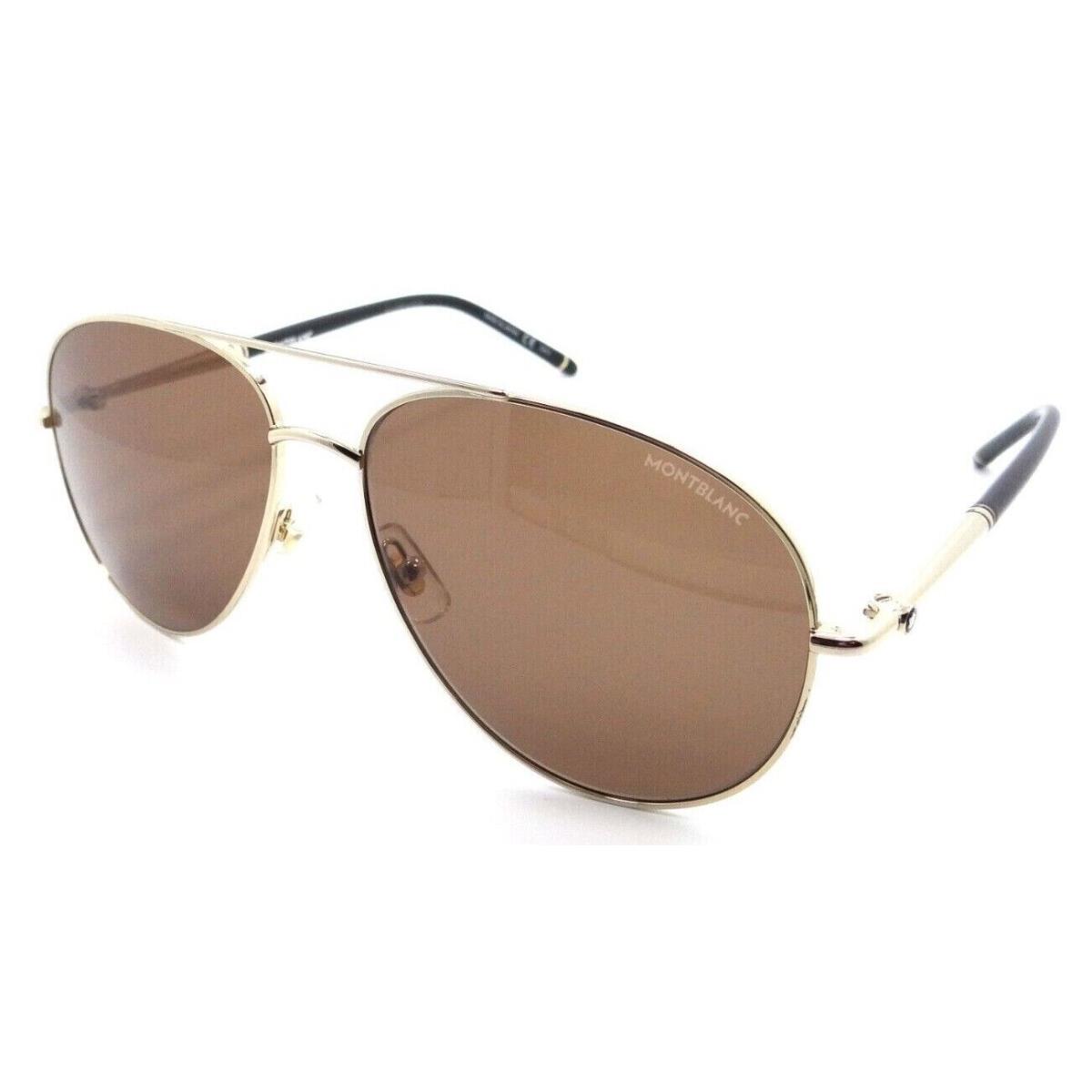 Montblanc Sunglasses MB0068S 001 61-15-145 Gold / Brown Made in Japan