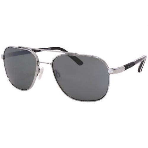 Revo Harrison RE1108-03 Sunglasses Men`s Chrome/green Polarized Lens Pilot 56mm - Silver Frame, Green Lens