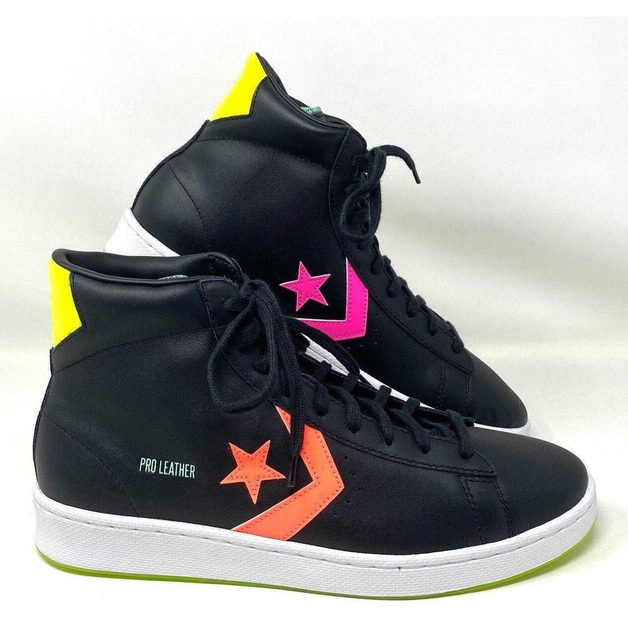 Converse Pro Leather Black Orange Yellow High Top Shoes Men`s Sneakers 169651C