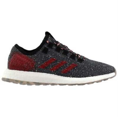 Adidas B37777 Pureboost Mens Running Sneakers Shoes - Black Burgundy - Size