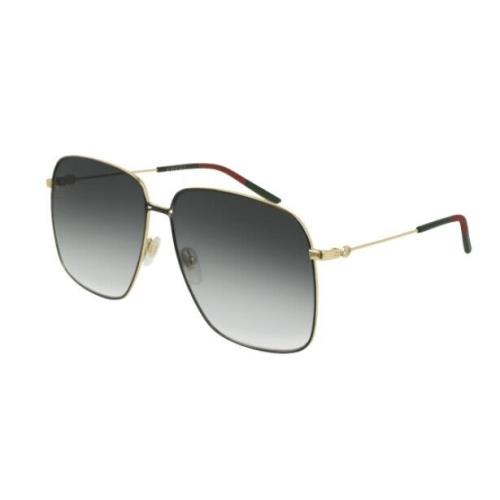 Gucci GG0394S 001 Gold/grey Gradient Oversize Square Women`s Sunglasses - Frame: Gold, Lens: Grey