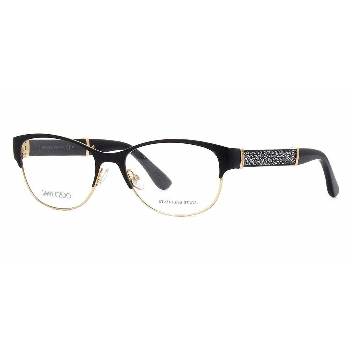Jimmy Choo JC 180 17J Eyeglasses Matte Black Glitter Frame 53mm