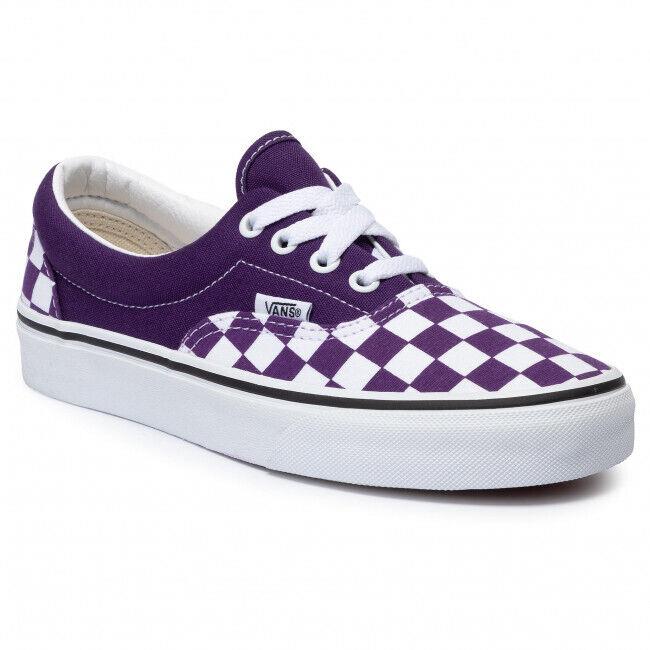 Vans UA Plimsolls Era Checkered Rare Skate Shoes Purple Mens Sz 12 - Purple