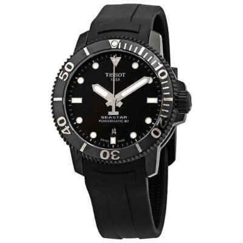 Tissot Seastar 1000 Black Dial Automatic Men`s Rubber Watch T120.407.37.051.00 - Dial: Black, Band: Black, Bezel: Black