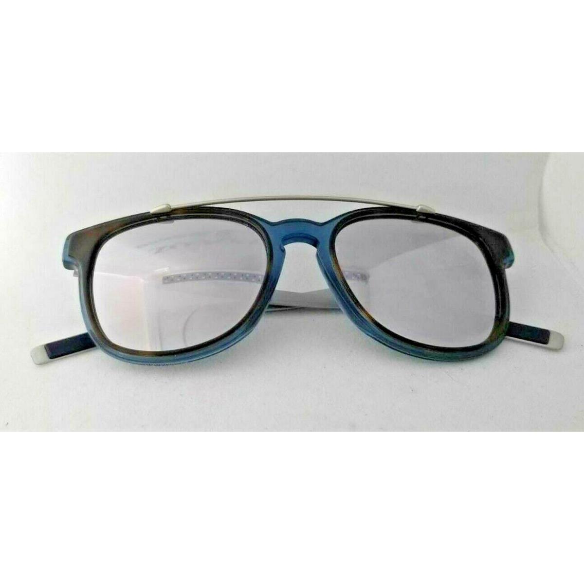 Dior eyeglasses  - Matte Tortoise/Clear Blue/Aluminum Silver Grey Frame 3