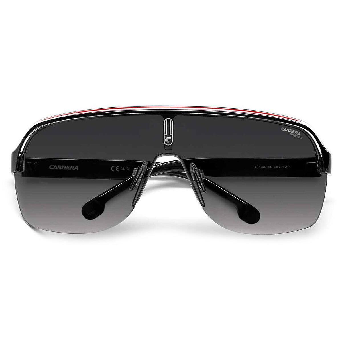 Carrera Topcar 1/N Sunglasses Black White Red Gray Shaded 99