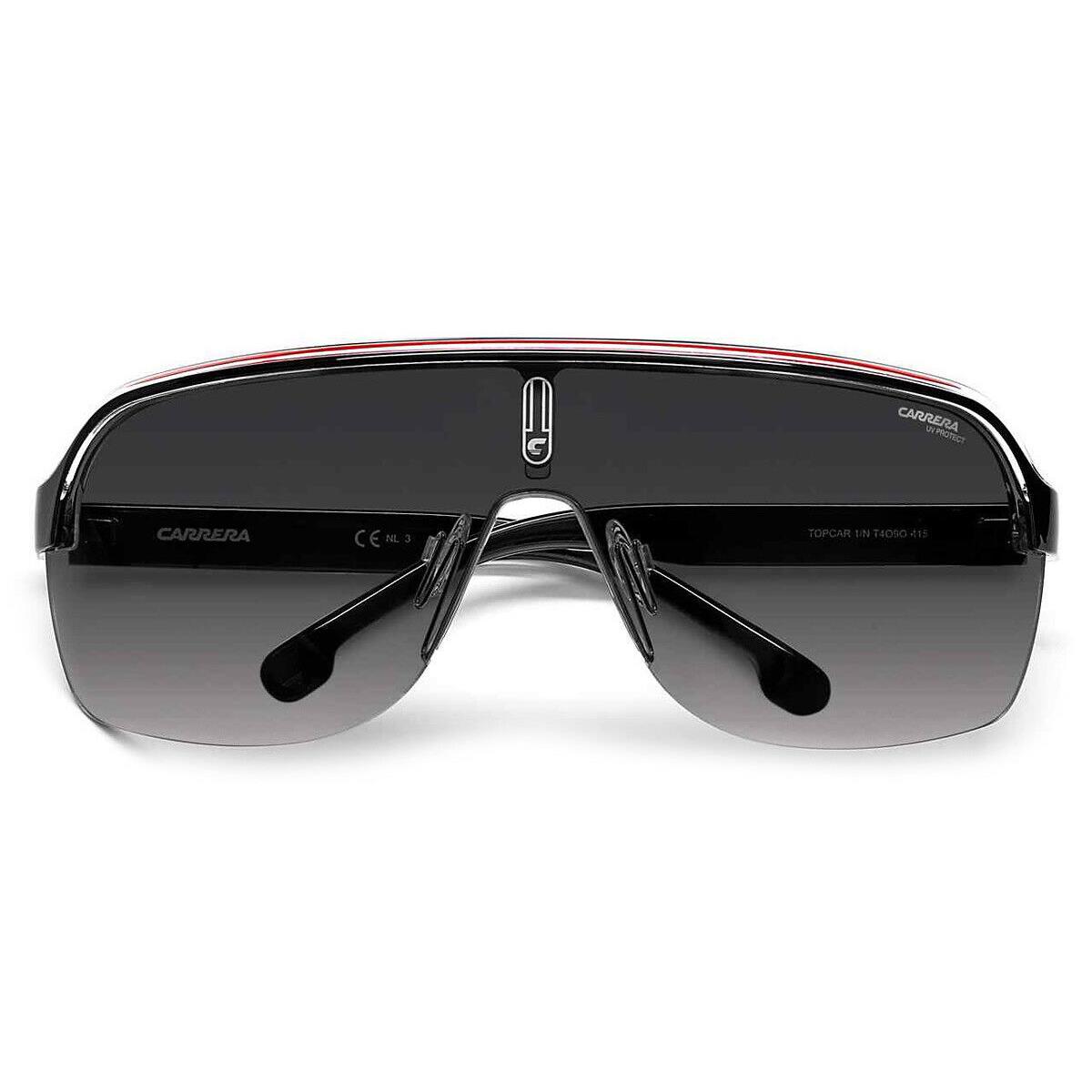 Carrera Topcar 1/N Sunglasses Black White Red Gray Shaded 99 - Frame: Black White Red / Gray Shaded, Lens: Gray Shaded