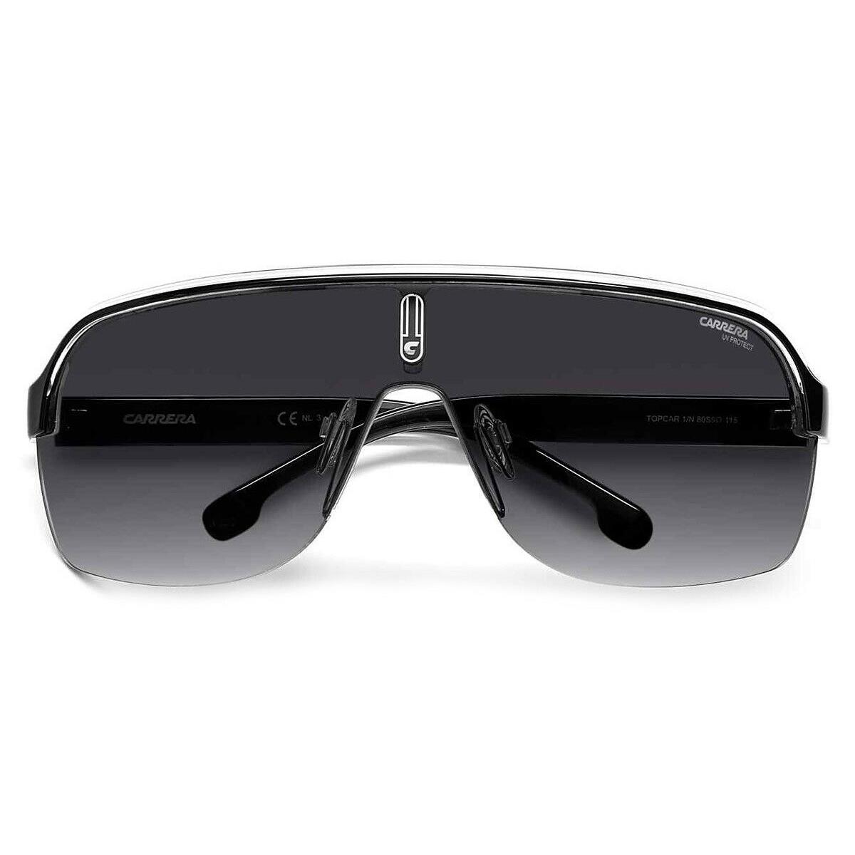 Carrera Topcar 1/N Sunglasses Black White Gray Shaded 99mm - Frame: Black White / Gray Shaded, Lens: Gray Shaded