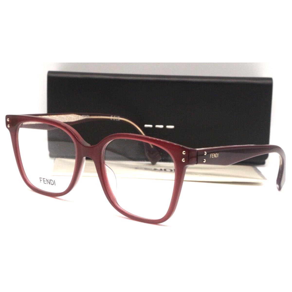 Fendi FE 50004I 069 Oversized Burgundy-gold Frame Eyeglasses 51-17